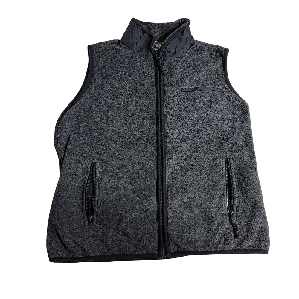 Jennifer Moore Petites Gray Fleece Full Zip Mock Neck Vest Small Petite